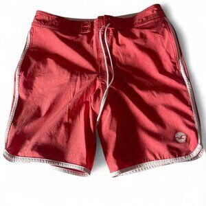 Bright Red / Salmon Hollister Swim Shorts